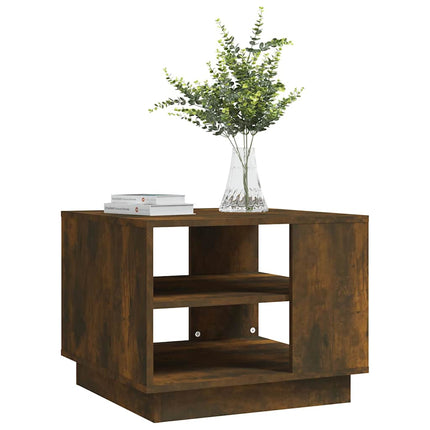 Soffbord rökfärgad ek 55x55x43 cm konstruerat trä