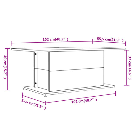 Soffbord sonoma-ek 102x55,5x40 cm konstruerat trä