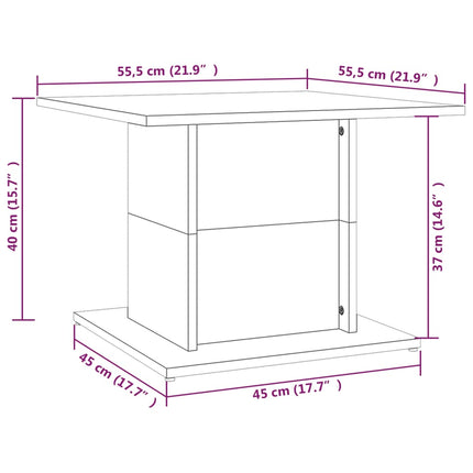 Soffbord rökfärgad ek 55,5x55,5x40 cm konstruerat trä