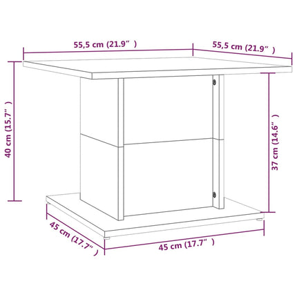 Soffbord brun ek 55,5x55,5x40 cm konstruerat trä