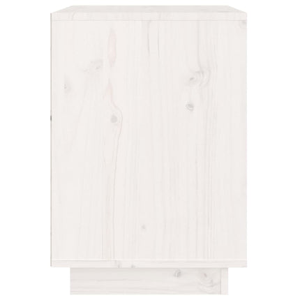 Sängbord vit 40x35x50 cm massiv furu