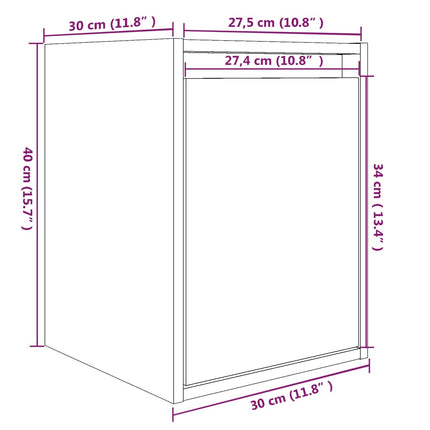Väggskåp vit 30x30x40 cm massiv furu