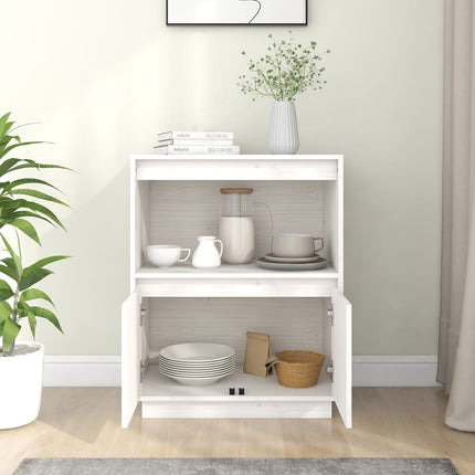 Skänk vit 60x34x75 cm massiv furu