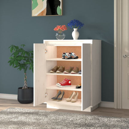 Skoskåp vit 60x35x80 cm massiv furu