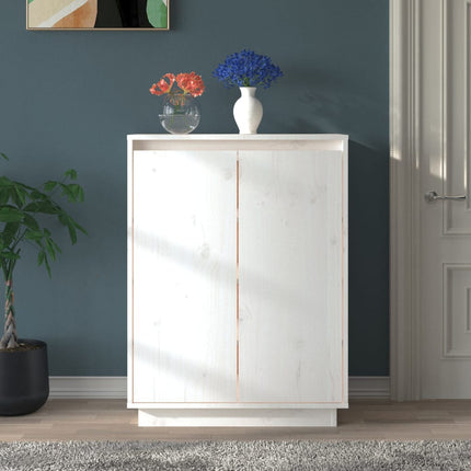 Skoskåp vit 60x35x80 cm massiv furu