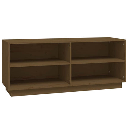 Skoskåp honungsbrun 110x34x45 cm massiv furu