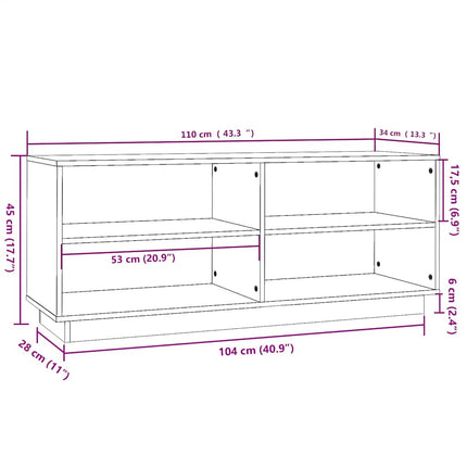 Skoskåp honungsbrun 110x34x45 cm massiv furu