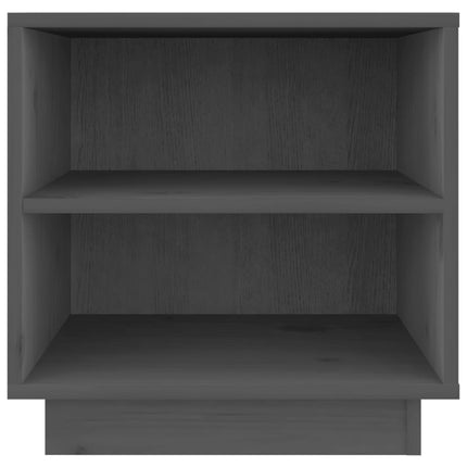 Sängbord 2 st grå 40x34x40 cm massivt furuträ