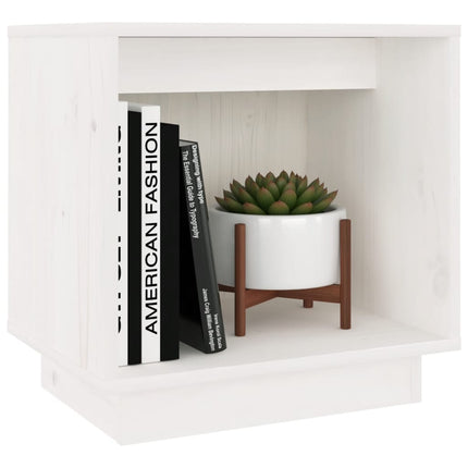 Sängbord 2 st vit 40x30x40 cm massiv furu