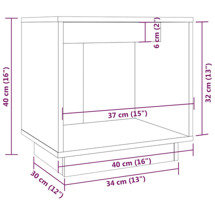 Sängbord honungsbrun 40x30x40 cm massiv furu