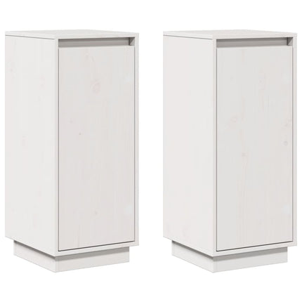 Skänkar 2 st vit 31,5x34x75 cm massiv furu