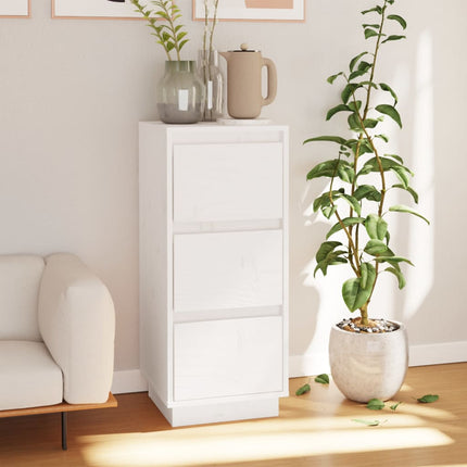 Skänk vit 32x34x75 cm massiv furu