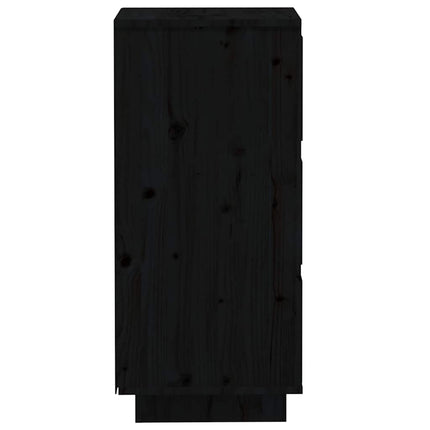 Skänk svart 2 st 32x34x75 cm massiv furu