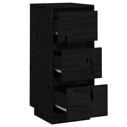 Skänk svart 2 st 32x34x75 cm massiv furu