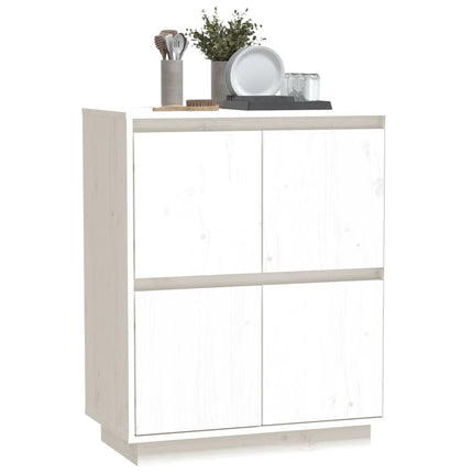 Skänk vit 60x34x75 cm massiv furu