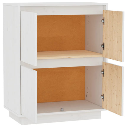 Skänk vit 60x34x75 cm massiv furu