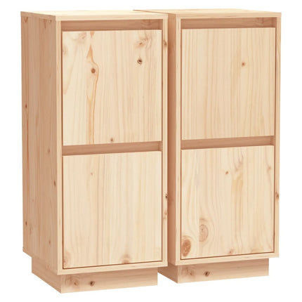 Skänkar 2 st 31,5x34x75 cm massiv furu