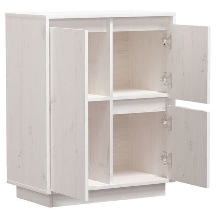 Skänk vit 60x34x75 cm massiv furu