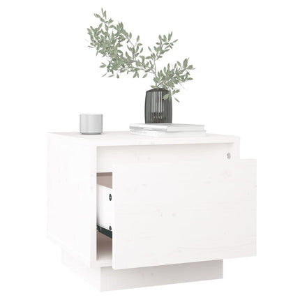 Sängbord vit 35x34x32 cm massiv furu