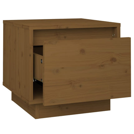 Sängbord 2 st honungsbrun 35x34x32 cm massiv furu