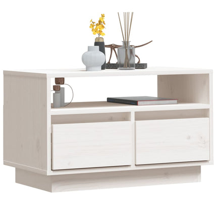 Tv-bänk vit 60x35x37 cm massiv furu