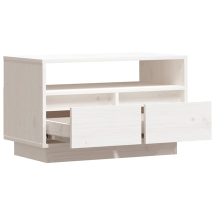 Tv-bänk vit 60x35x37 cm massiv furu
