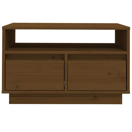 Tv-bänk honungsbrun 60x35x37 cm massiv furu