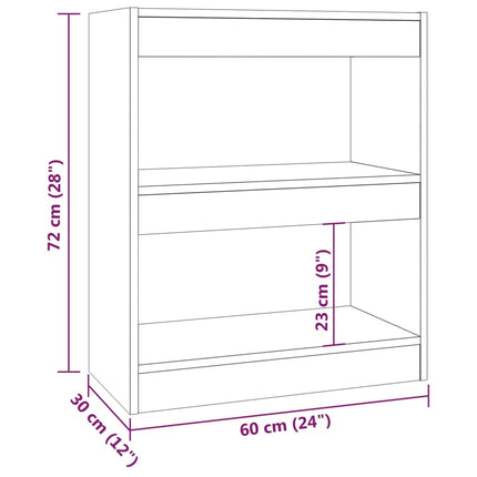 Bokhylla/Rumsavdelare vit 60x30x72 cm