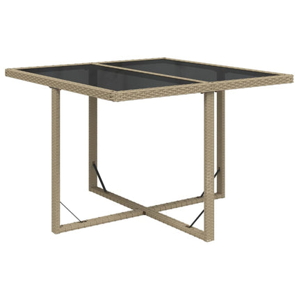 Matgrupp för trädgården med dynor 9 delar konstrotting beige