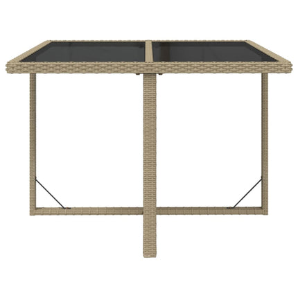 Matgrupp för trädgården med dynor 9 delar konstrotting beige