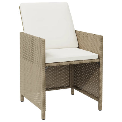 Matgrupp för trädgården med dynor 9 delar konstrotting beige