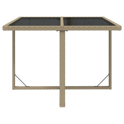 Matgrupp för trädgården med dynor 9 delar konstrotting beige