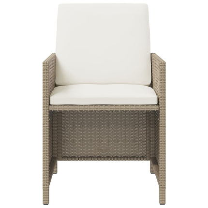 Matgrupp för trädgården med dynor 9 delar konstrotting beige