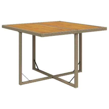 Matgrupp för trädgården med dynor 9 delar konstrotting beige