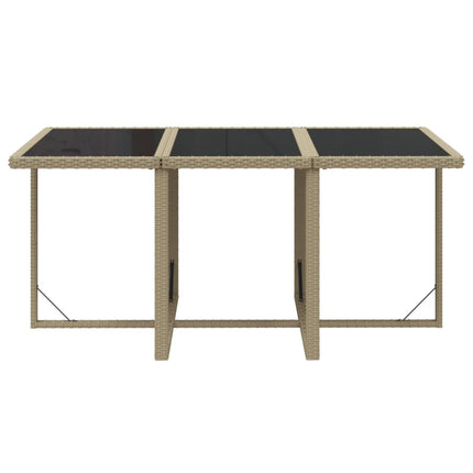 Matgrupp för trädgården med dynor 7 delar konstrotting beige