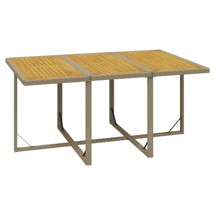 Matgrupp för trädgården med dynor 11 delar konstrotting beige