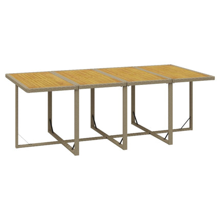 Matgrupp för trädgården med dynor 9 delar konstrotting beige
