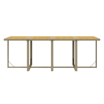 Matgrupp för trädgården med dynor 9 delar konstrotting beige