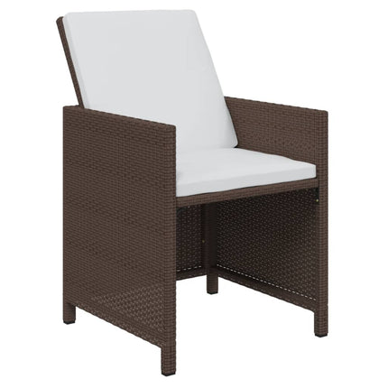 Matgrupp för trädgården med dynor 11 delar konstrotting brun