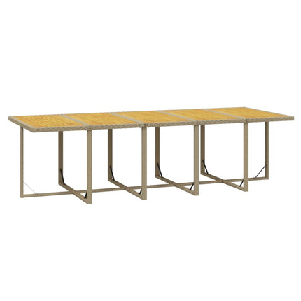 Matgrupp för trädgården med dynor 11 delar konstrotting beige