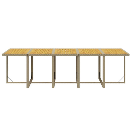 Matgrupp för trädgården med dynor 11 delar konstrotting beige