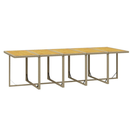 Matgrupp för trädgården med dynor 15 delar konstrotting beige