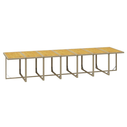 Matgrupp för trädgården med dynor 15 delar beige konstrotting