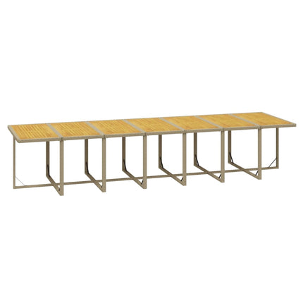 Matgrupp för trädgården med dynor 19 delar konstrotting beige