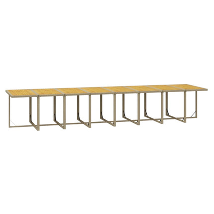 Matgrupp för trädgården med dynor 17 delar beige konstrotting