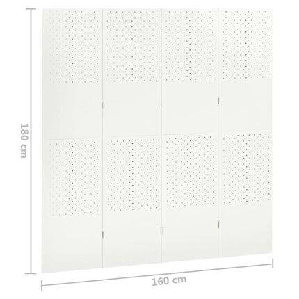 Rumsavdelare 4 paneler 2 st vit 160x180 cm stål