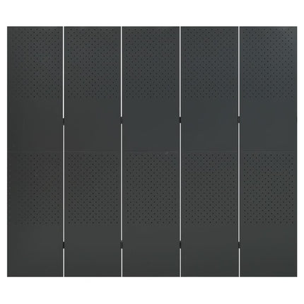 Rumsavdelare 5 paneler 2 st antracit 200 x 180 cm stål