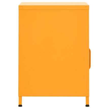Sängbord 2 st senapsgul 35x35x51 cm stål