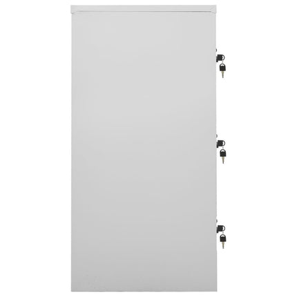 Förvaringsskåp 2 st ljusgrå och röd 90x45x92,5 cm stål