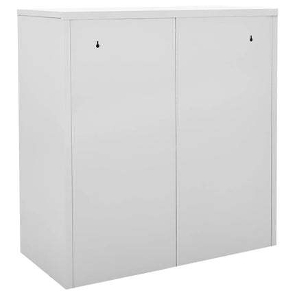 Förvaringsskåp 2 st ljusgrå och röd 90x45x92,5 cm stål